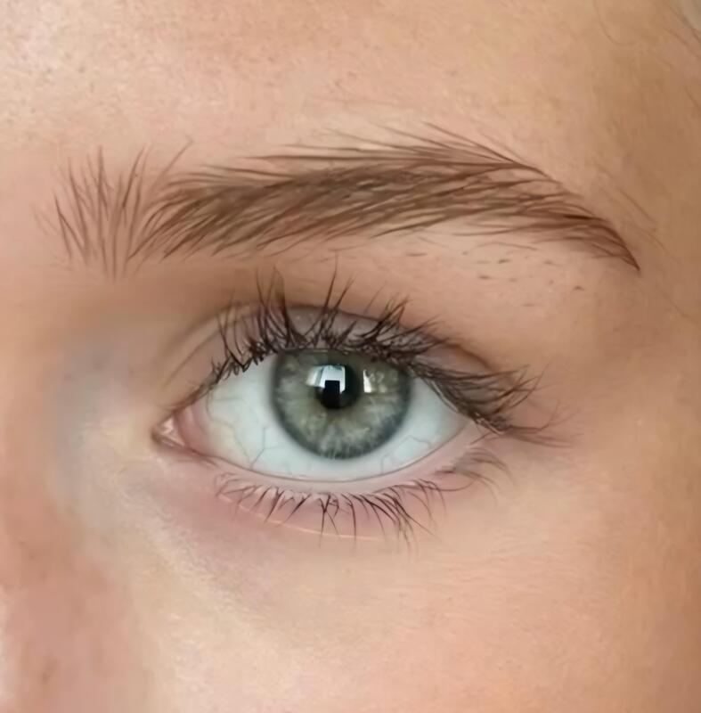 Detailed close-up of an eye and brow